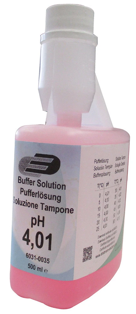 TFA Dostmann 500ml Kalibrierlösung TFA 98.1128 Easy To Use Flasche Inkl. N.I.S.T. - Zertifikat | PH 4,01 Rosa | V-TFA-98.1128.04